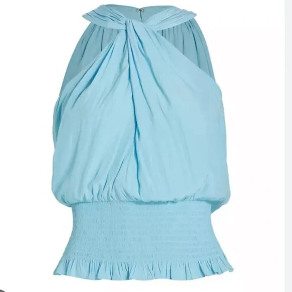 Ramy Brook Lucy Smocked Halter Tank Top